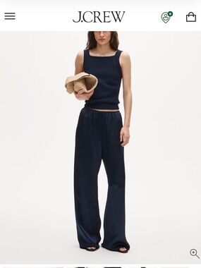 J.Crew Tall Cosmo Pant in Navy & Tall HighWaist Flare Twill Pant in Sunlit Olive